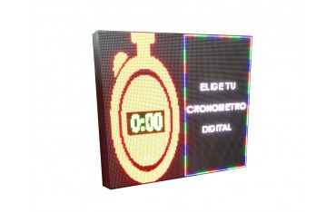 LETRERO LED PROGRAMABLE CRONÓMETRO DIGITAL 2 CARAS
