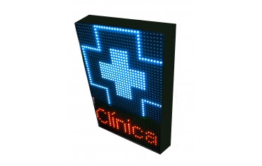 LETRERO LED PROGRAMABLE PARA CLÍNICAS EN RGB, 2 CARAS. DISPONIBLE EN VARIOS TAMAÑOS