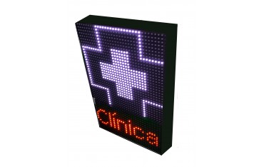 LETRERO LED PROGRAMABLE PARA CLÍNICAS EN RGB, 2 CARAS. DISPONIBLE EN VARIOS TAMAÑOS