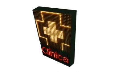 LETRERO LED PROGRAMABLE PARA CLÍNICAS EN RGB, 2 CARAS. DISPONIBLE EN VARIOS TAMAÑOS
