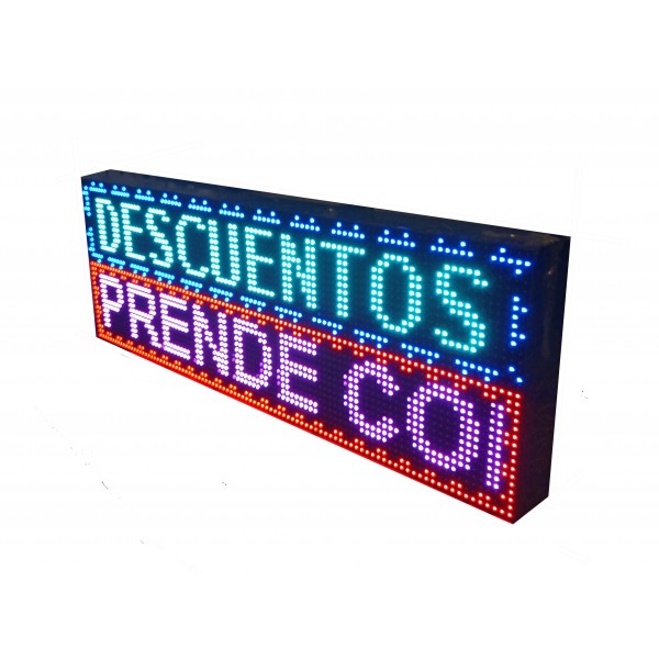 LETRERO LED PROGRAMABLE EN RGB, 2 CARAS. DISPONIBLE EN VARIOS TAMAÑOS