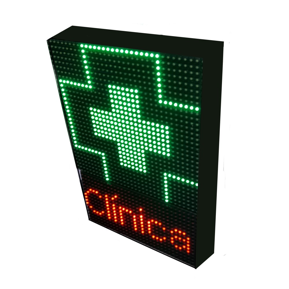 LETRERO LED PROGRAMABLE PARA CLÍNICAS EN RGB, 1 CARA. DISPONIBLE EN VARIOS TAMAÑOS